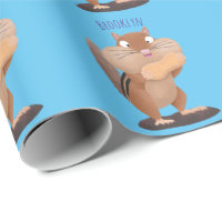 Cute funny big cheeks chipmunk cartoon 