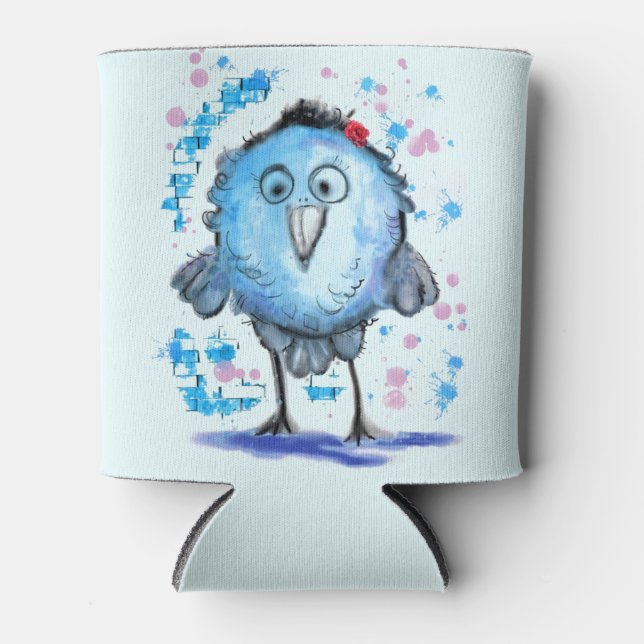 Cute Funny Bird Can Cooler (Front)