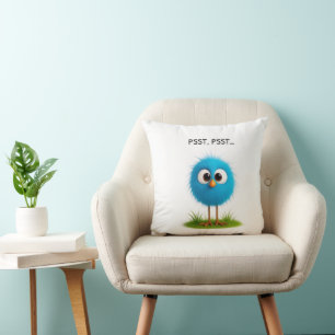 Cute Funny Bird Pillow PSST Design Gift for Home