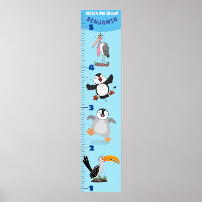 Cute funny birds cartoon poster (Front)