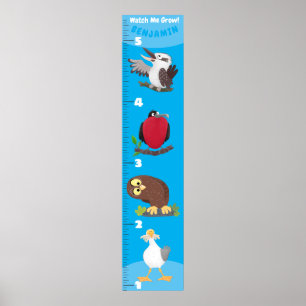 Cute funny birds cartoon poster