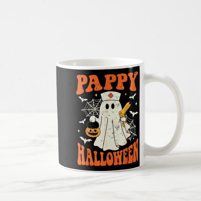 Cute Funny Boo Ghost Nurses Pappy Halloween Obgyn  Coffee Mug (Right)