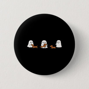 Cute Funny Boo Ghosts Walking Dachshund Dog Lovers 2 Inch Round Button