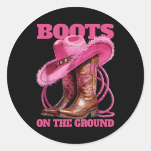 Cute Funny Boots On The Ground Linedance Western C Classic Round Sticker