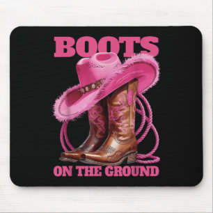 Cute Funny Boots On The Ground Linedance Western C Mouse Pad