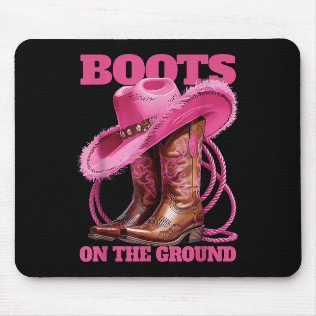 Cute Funny Boots On The Ground Linedance Western C Mouse Pad (Front)