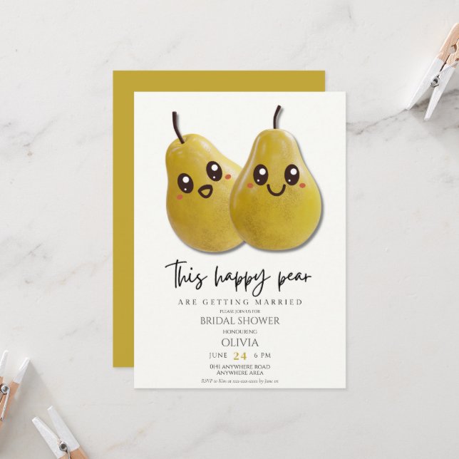 Cute funny bridal shower  invitation (Front/Back In Situ)