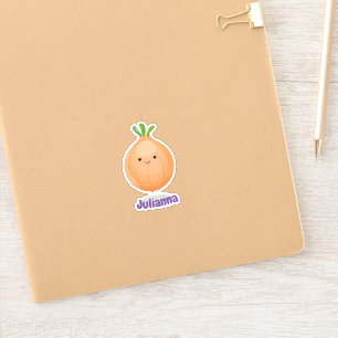 Cute funny brown onion cartoon illustration
