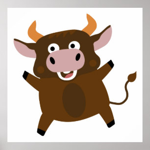 Cute funny bull poster