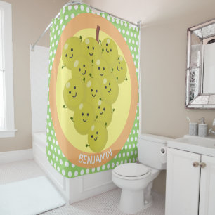 Cute funny bunch of grapes cartoon illustration