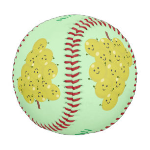 Cute funny bunch of grapes cartoon illustration baseball