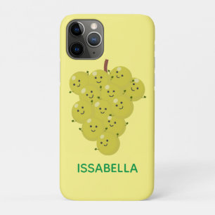 Cute funny bunch of grapes cartoon illustration iPhone 11 pro case