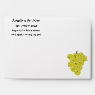 Cute funny bunch of grapes cartoon illustration envelope