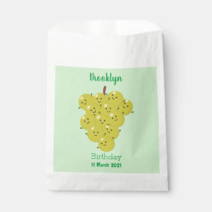Cute funny bunch of grapes cartoon illustration favour bag