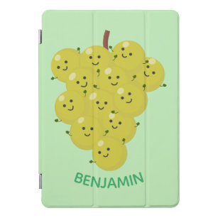 Cute funny bunch of grapes cartoon illustration iPad pro cover