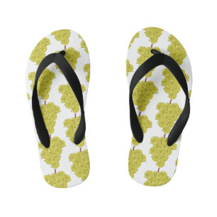 Cute funny bunch of grapes cartoon illustration kid's flip flops