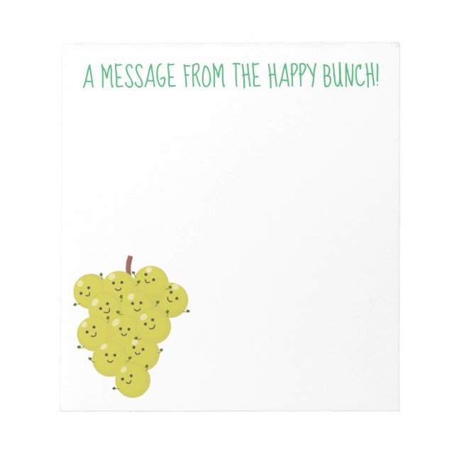 Cute funny bunch of grapes cartoon illustration notepad (Front)