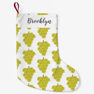 Cute funny bunch of grapes cartoon illustration small christmas stocking