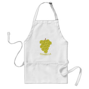 Cute funny bunch of grapes cartoon illustration standard apron