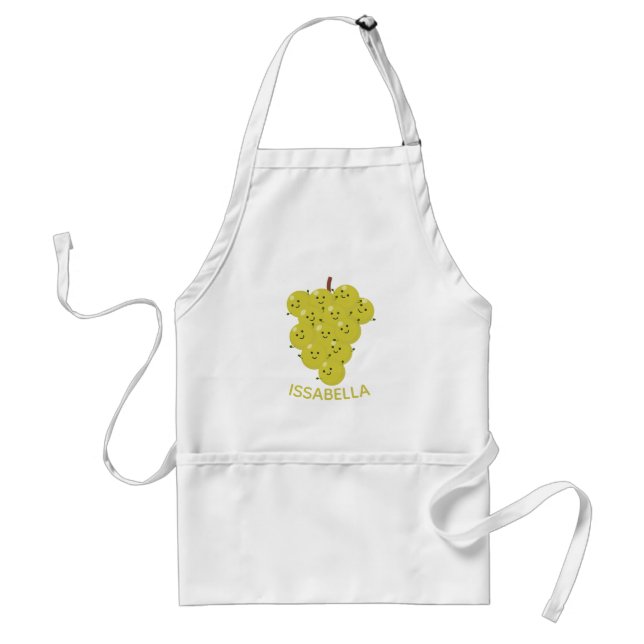 Cute funny bunch of grapes cartoon illustration standard apron (Front)