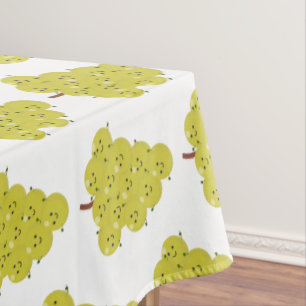 Cute funny bunch of grapes cartoon illustration  tablecloth