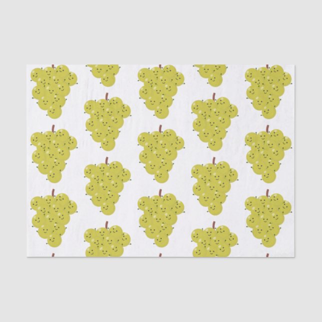 Cute funny bunch of grapes cartoon illustration tissue paper (Front)