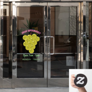 Cute funny bunch of grapes cartoon illustration window cling