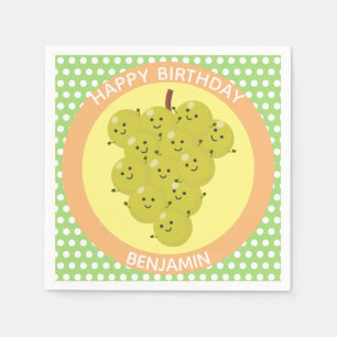Cute funny bunch of grapes reunion cartoon napkin