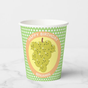 Cute funny bunch of grapes reunion cartoon paper cups