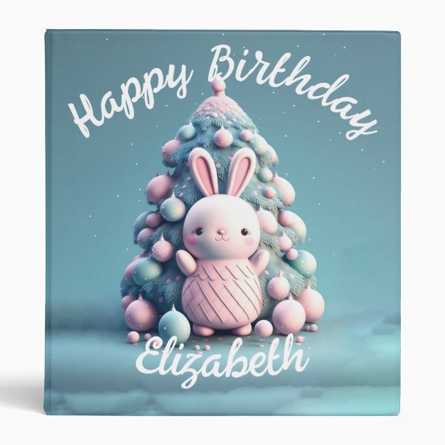 Cute ,funny ,bunny , kawaii style binder (Front)