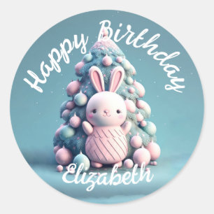 Cute ,funny ,bunny , kawaii style classic round sticker