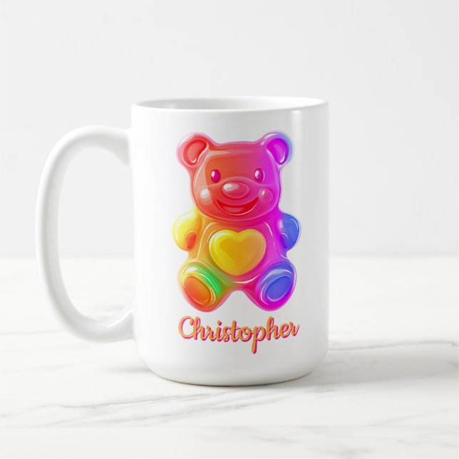 Cute Funny Candy Gimme Gummy Bear Coffee Mug (Left)