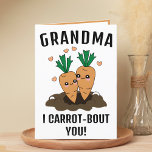 Cute Funny Carrot Pun Grandmother Happy Birthday Thank You Card<br><div class="desc">Looking for a unique way to express your love and humour to your grandparent? Our funny carrot pun greeting card is the perfect choice for a grandmother on her birthday! Customize it by adding your own personal message.</div>