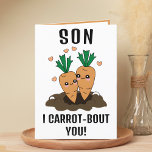 Cute Funny Carrot Pun Son Happy Birthday Thank You Card<br><div class="desc">Looking for a unique way to express your love and humour to your child? Our funny carrot pun greeting card is the perfect choice for your son on his birthday! Customize it by adding your own personal message.</div>