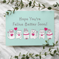 Cute Funny Cartoon Cat Feline Better Get Well Soon