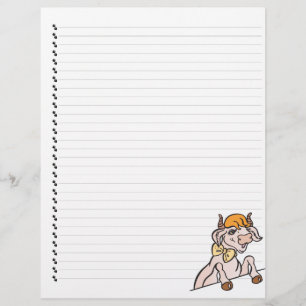 Cute Funny Cartoon Cow Lined Pet Letterhead