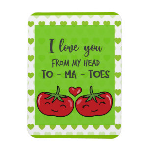 Cute Funny Cartoon Tomatoes I Love You Magnet