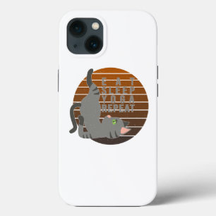 Cute funny cat doing yoga. funny yoga design iPhone 13 case