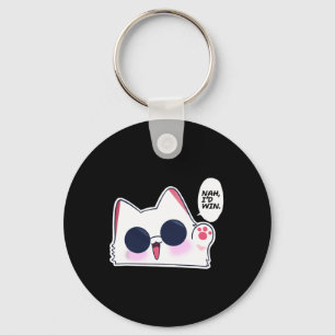 Cute Funny Cat Funny Anime Meme Nah I'd Win Gojo C Keychain