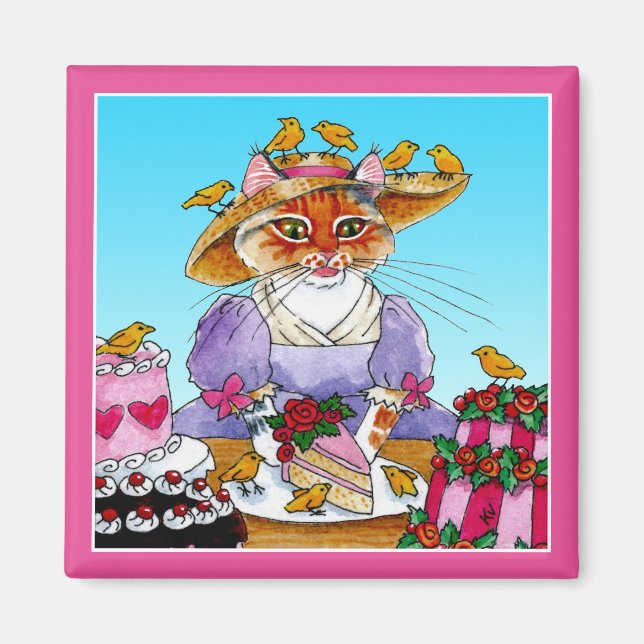 Cute funny cat Marie Antoinette magnet (Front)