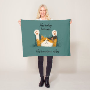 Cute Funny Cat Nap Fleece Blanket