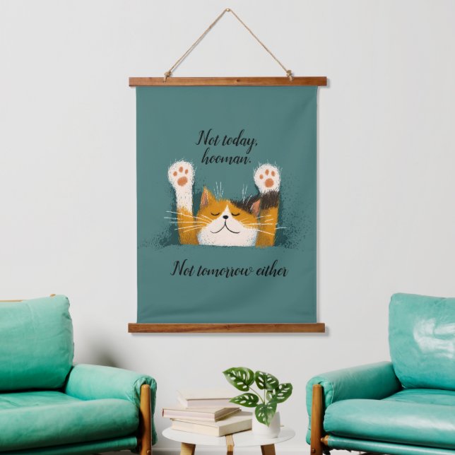 Cute Funny Cat Nap Hanging Tapestry (Living Room)