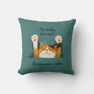 Cute Funny Cat Nap Throw Pillow