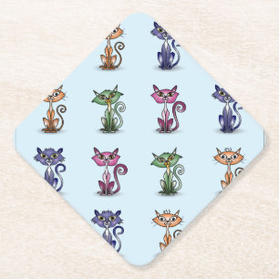 Cute Funny Cat Paper Coaster