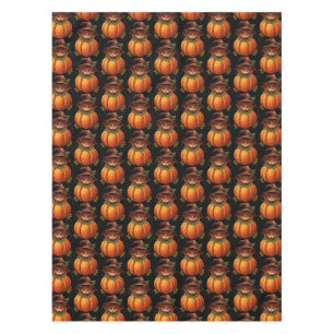 CUTE FUNNY CAT PUMPKIN TABLECLOTH