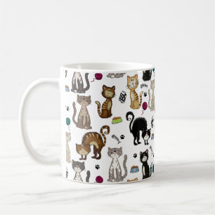 Cute Funny Cats Pattern Coffee Mug