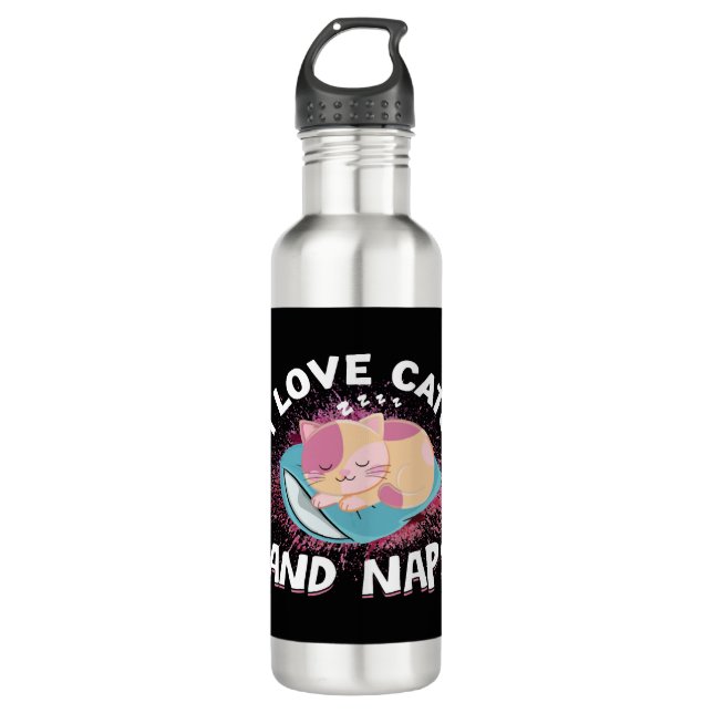 Cute funny Cats with Quote Cat-Lover 710 Ml Water Bottle (Front)