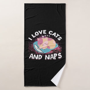 Cute funny Cats with Quote Cat-Lover Bath Towel