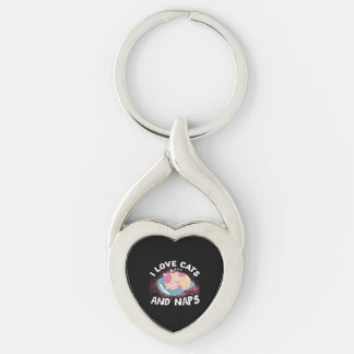Cute funny Cats with Quote Cat-Lover Keychain