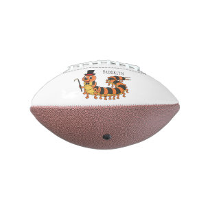 Cute funny centipede cartoon illustration football